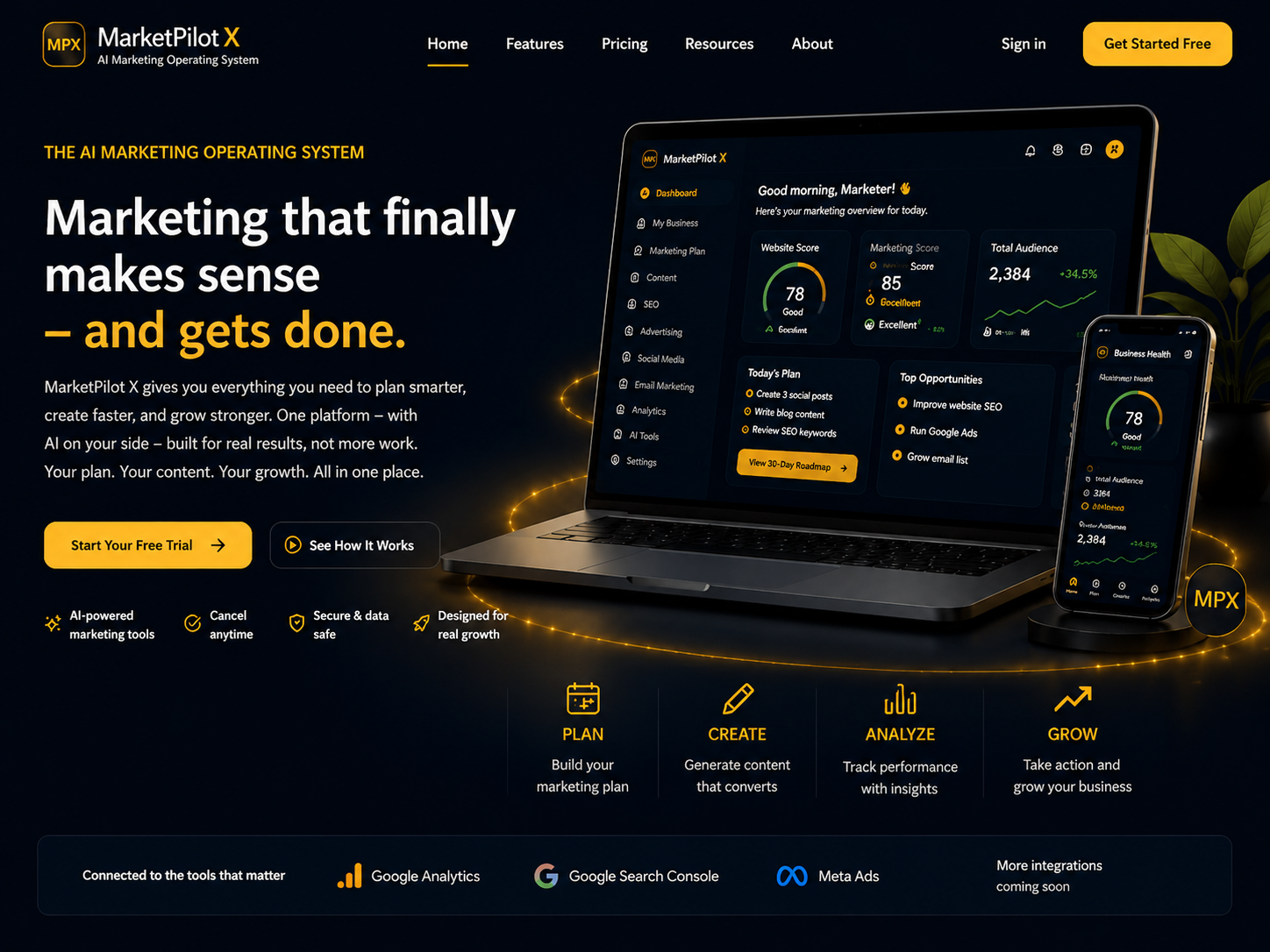 MarketPilot X — AI Marketing SaaS Source Code